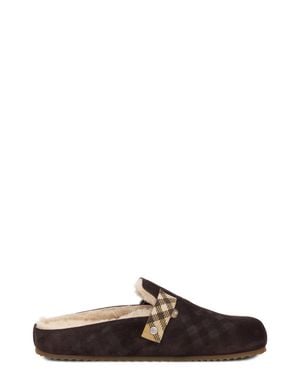 Burberry Mules With Hair Calf Slippers - Brown