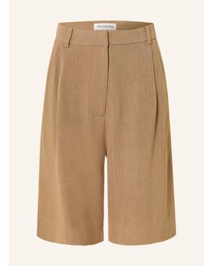 Frankie Shop Stylish Linen Bermuda Shorts - Natural