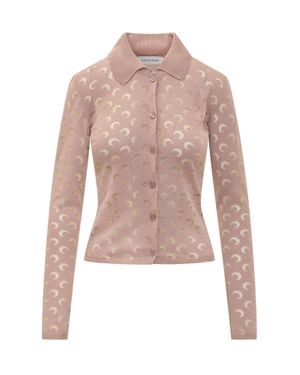 Marine Serre Moon Ofvore Long Sleeve Mini Shirt - Pink