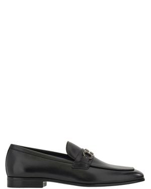 Ferragamo 100% Calf Leather Flat Shoes - Black
