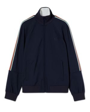 Gucci High Neck Technical Jacket With Ribbed Trim - Blue