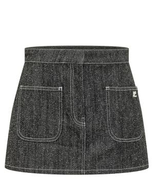 Courreges Two-Pocket Denim Mini Skirt - Black