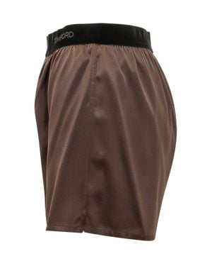 Tom Ford Silk Blend Shorts - Brown