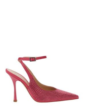 Liu Jo Pointed Toe Satin Slingback Heels - Pink