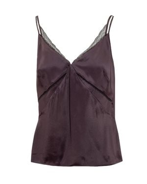 BOSS Thin Strap Viscose Top With Open Detail - Purple