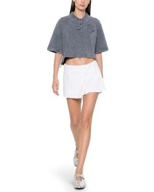 Alexander Wang Logo Shirt Collar Polo - Blue
