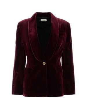 Versace Burgundy Velvet Blazer - Purple