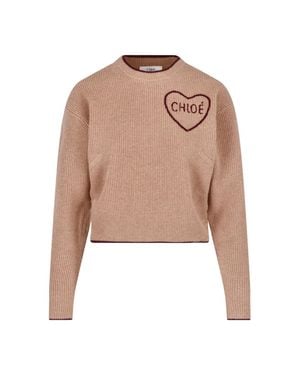 Chloé Inspired Merino Wool & Cashmere Sweater - Natural
