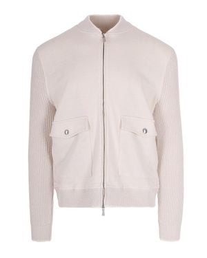 Eleventy Lightweight Cotton-Linen Blend Jacket With High Collar - Pink