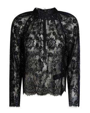 Self-Portrait Chic Long Sleeve Blouse For - Black