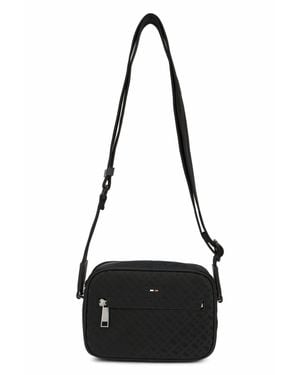 BOSS Mini Zip-Top Shoulder Handbag - Black