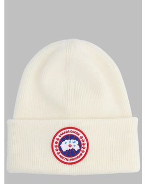 Canada Goose Arctic Toque Knit Wool Hat - White