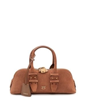 Pinko Bowling Handbaguette With Handles - Brown
