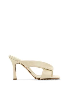 Bottega Veneta Ivory Leather Riva Mules - Natural