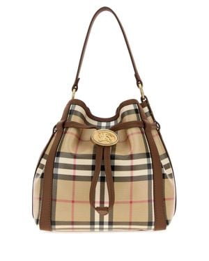 Burberry Coated Canvas Mini Check Bucket Bag - Multicolor