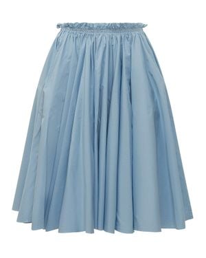 Ami Paris Midi Skirt With Ruffled Detail - Blue
