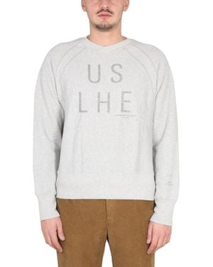Engineered Garments Relaxed Fit Crewneck Sweatshirt With Logo - White