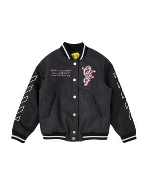 Off-White c/o Virgil Abloh Kids Patch Varsity Jacket - Black
