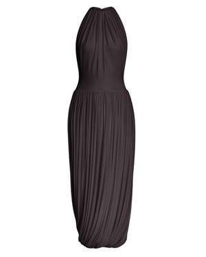 Alaïa Twisted Soft Jersey Dress - Brown
