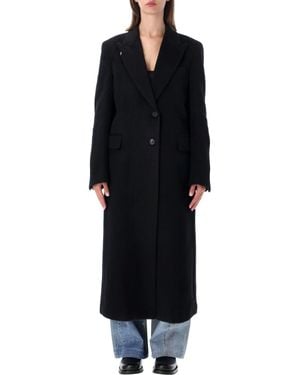 Our Legacy Tailored Long Coat With Notched Lapel And Flap Pockets - Black