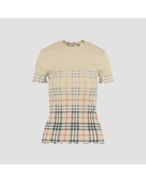 Burberry Letty Degrade Cotton T-Shirt - Natural