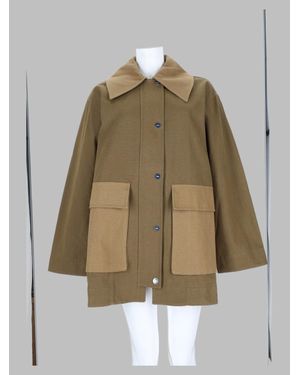 Ganni Oversized Cotton Utility Jacket - Natural