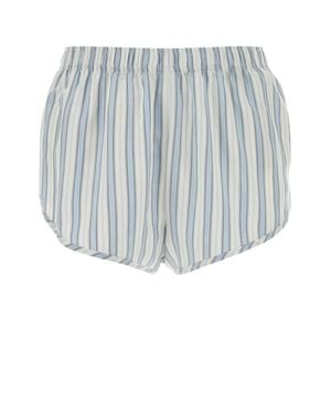 Gucci Silk Mini Shorts With Interlocking Gg Jacquard Motif - Blue