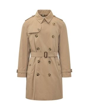 Burberry Kensington Mid Trench Coat - Natural