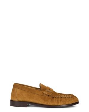 Saint Laurent Suede Loafers With Slip-On Comfort - Brown