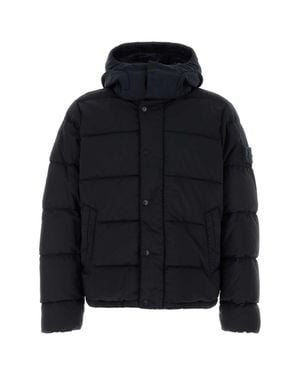 Stone Island Midnight Stretch Wool Blend Down Jacket - Black