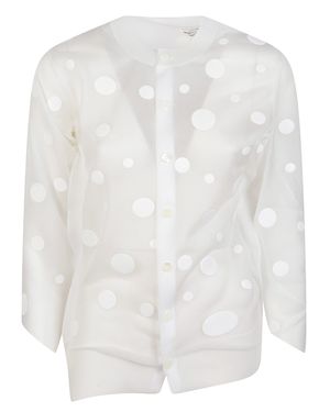 Junya Watanabe Polka-Dot Knitted Cardigan - White
