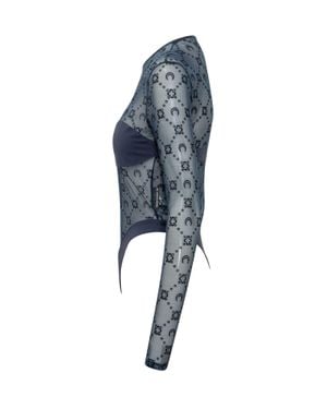 Marine Serre Geo-Pattern Long Sleeve Top - Blue