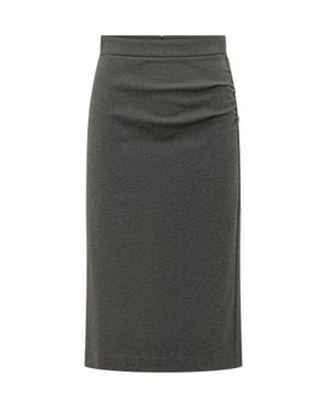 Pinko Genziana Skirt With Textured Finish - Gray