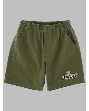 Moschino Mini Boy's Trendy Shorts For Ss26 - Green
