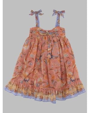 Zimmermann Indra Kids Tie-Front Dress - Pink