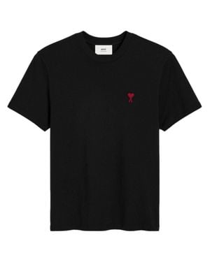 Ami Paris Signature Monogram Cotton T-Shirt - Black