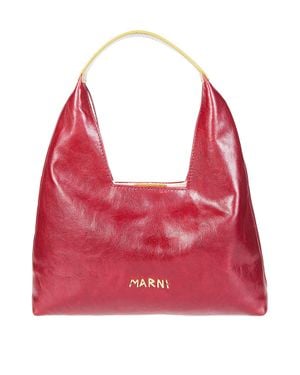 Marni Mini Leather Shoulder Bag - Red