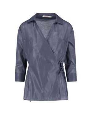 Paloma Wool Wrap-Style Side Tie Top - Blue