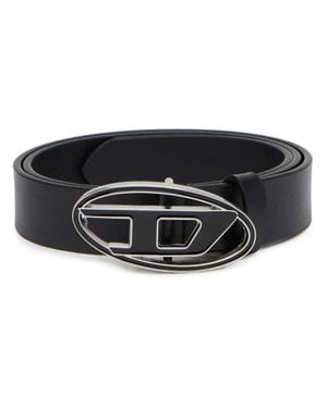 DIESEL Smooth Leather Mini Belt With Oval D Buckle - Black