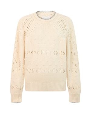 Isabel Marant Long-Sleeve Round-Neck Pullover Sweater - Natural