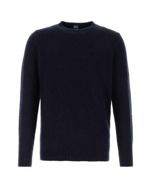 Fedeli Midnight Stretch Wool Blend Mini Knit Sweater - Blue