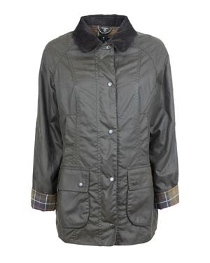 Barbour Waxed Cotton Field Coat - Gray