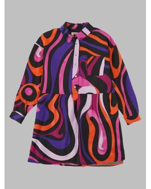 PUCCI Girls' Soft Fabric Patterned Dress - Red