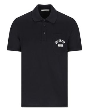 Givenchy Embroidered Chest Pocket Polo Shirt - Black
