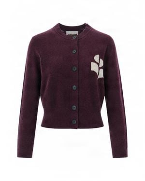 Isabel Marant Button-Front Graphic Cardigan - Purple