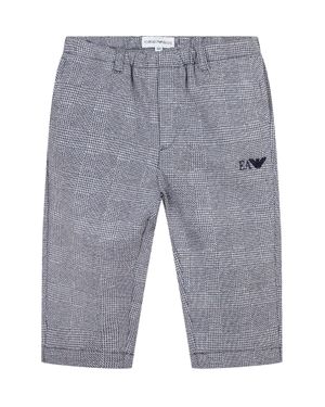 Emporio Armani Mini Plaid Pants With Logo - Gray