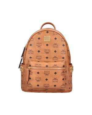 MCM Leather-Trim Crossbody Bag - Orange