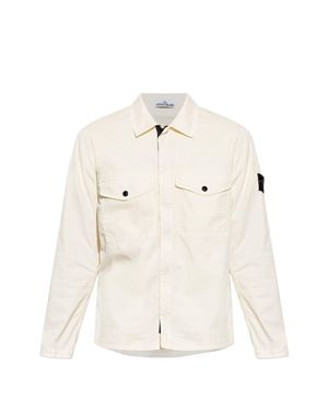 Stone Island Compass Patch Shirt Jacket - White