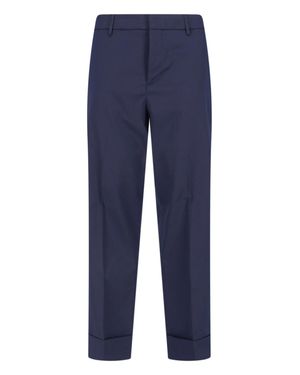 Cruna Tailored Cropped Cuffed Pants - Blue