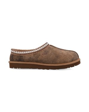 UGG Suede Slippers With Plush Lining - Brown